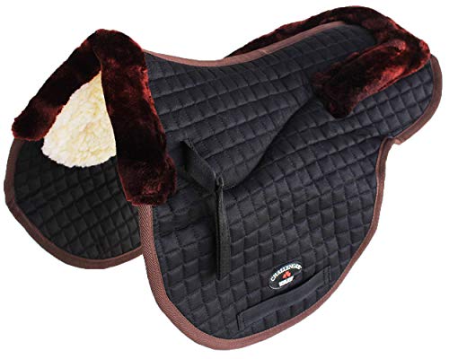 St. Charles Horse Quilted English Saddle PAD Trail Contour Fleece Lined Black Brown 72108