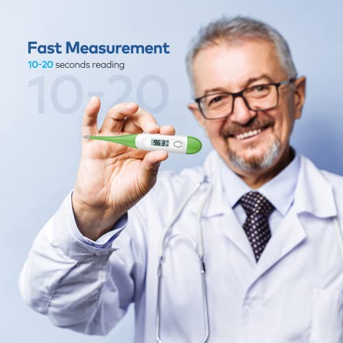 Boncare Rectal Thermometer for Baby 2 Packs (Light Blue+Green) - color: Light Blue+Green