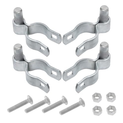 4 Pack 1-3/8" Chain Link Fence Frame Gate Post Male Hinge,Galvanized Steel Gate Hinge for Fence Posts, Chain Link Fence Parts for Farm Gate, Bolts & Nuts Included - size: 1-3/8" Male