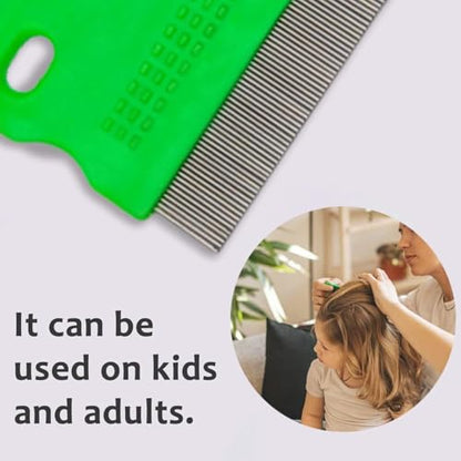 5x Hair Nit Combs Fine Tooth Metal & Plastic Lice Flea Combs for Kids, Pets & Adults Head Nit Comb Set for Head Lice, Dandruff, Flea Eggs, Grooming & Cleaning
