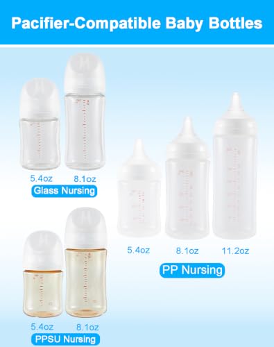 Replacement Nipples Compatible with Pigeon Baby Bottles, Soft Silicone Baby Bottle Nipples, Medium Flow Flow, 3M+, BPA Free, Dishwasher Safe, 6 Pack - size: M (3M+)