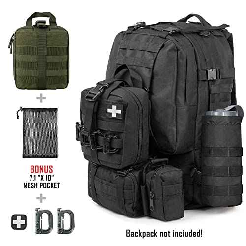 LIVANS 1000D First Aid Bag Empty, Medical Ifak Pouch for Emergency & EMT - color: Army Green(7.1"l X 3.5"w X 8"h)
