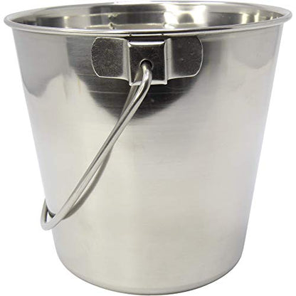 800100 2 Quart Stainless Steel Pail Bonka Bird Toys Durable Shiny Pets Food Water Liquid Treat Feed - size: (2) Quart
