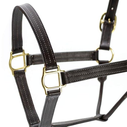 Jeffers Lexington Triple Stitched Leather Halter for Horses – Adjustable Double Buckle Crown, Breakaway Option, Equestrian Horse Tack for Riding, Show, Travel, & Turnout - size: Full