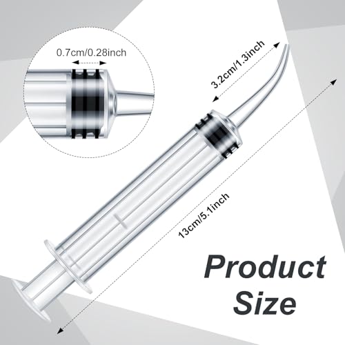 Zhengmy 100 Pcs Dental Syringe, Curved Tip,Without Capacity Scale, 12ml - style: Curved Tip ,Without Capacity Scale