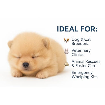 LBH MARKET Emergency Puppy Kitten Feeding Tube Kit – 5FR Kendall Tube, 12mL Syringe & Pet Nutri-Drops for Weak or Fading Puppies | Newborn Whelping Supplies for Breeders