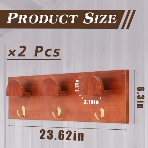 Teenyyou 2 Pcs Wooden Bridle Rack Wall Mount, Vintage Horse Tack Hooks