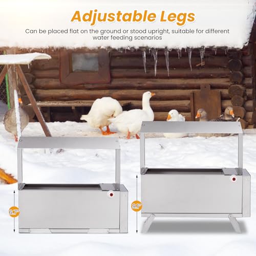 1.5 Gallon Heated Chicken Waterer Freeze Proof for Winter