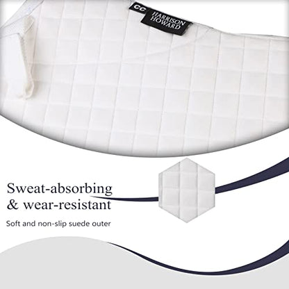 Harrison Howard Close Contact Horse Saddle Pad, Jumping Saddle Pad - color: White