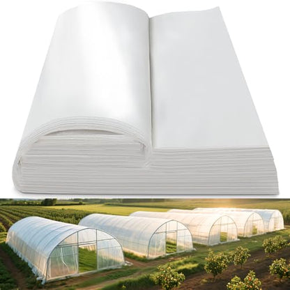 Greenhouse Plastic Sheeting 24' x 100' 6 Mil, Clear UV Resistant Heavy Duty Polyethylene Film, Thick Greenhouse Cover for Garden, Farm, Agriculture - size: 24x100 FT