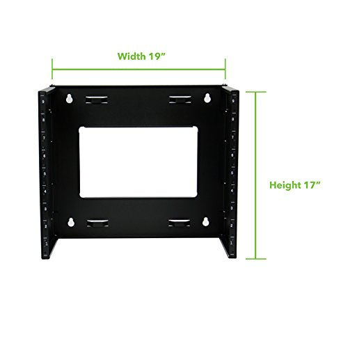 NavePoint 9U Patch Panel Bracket Wall Mount Patch Panel Rack for 19” Networking Equipment – Expandable Mounting Depth 9.5” to 15.5” 4U IT Rack 40lbs Weight Capacity Pre-Assembled - size: 9U