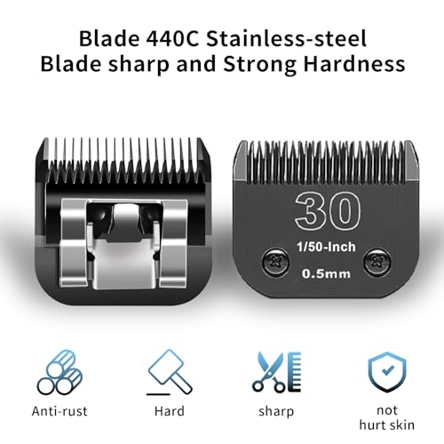 Detachable Stainless Steel Pet Blades Compatible with Andis & Oster A5 Grooming - color: Black, size: 7 PACK(1.5-13mm）