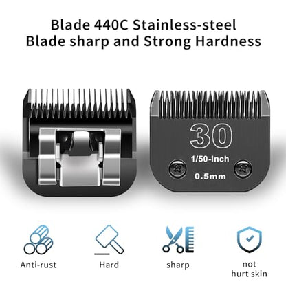 Detachable Stainless Steel Pet Blades Compatible with Andis & Oster A5 Grooming - color: Black, size: 7 PACK(1.5-13mm）
