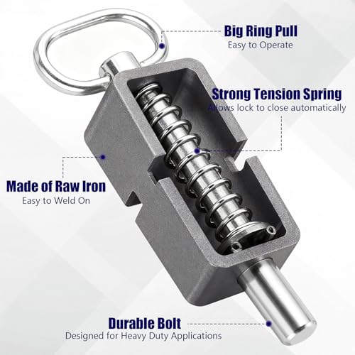 Spring Latch, Trailer Gate Latch, Heavy Duty Spring Loaded Gate Latch Pin