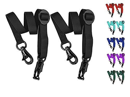 Majestic Ally Pack of 2, Double Thick Trailer Tie for Horse Haulage, with Adjustable Buckle, Panic Snap and Bull Snap – 1 Inch by 36 Inch (Black) - color: Black