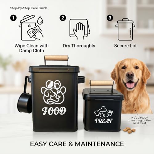 Airtight Dog Treat Container Set of 2 - color: Black