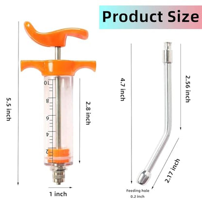 1 Pcs Goats Feed water filler, Drench Nozzle, Reusable, Adjustable Dosage, for Cattle, Sheep, Goats, Horse, Pig, Dog Supplies (Orange 10ml) - size: B (10ml)