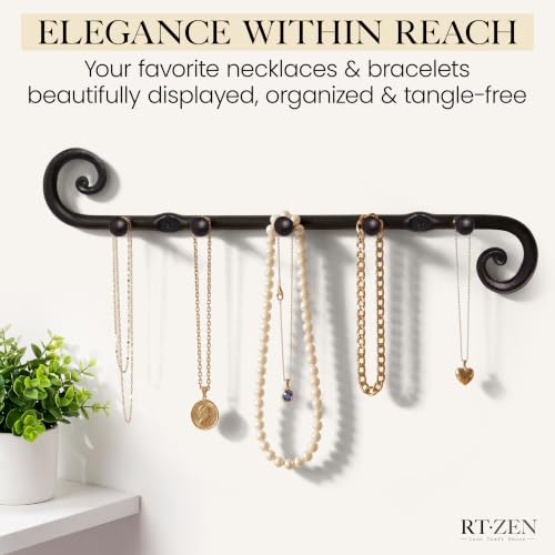 RTZEN Farmhouse Small Key Holder for Wall, Wrought Iron Wall Mount Rack - style: Classic