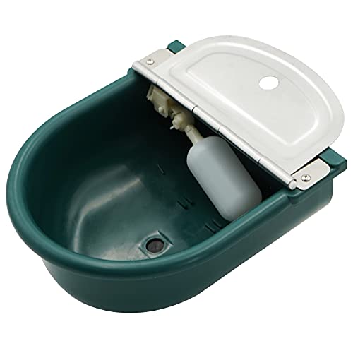 MINYULUA Automatic Waterer Bowl Large Horse Waterer with Float Valve - color: dark green