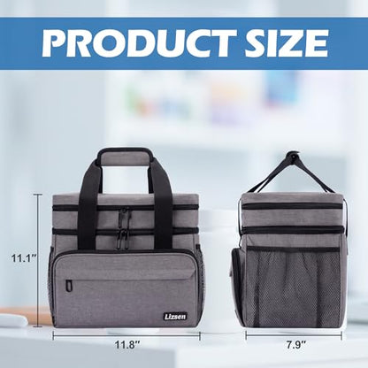 Large Medicine Storage Bag, Double Layer Pill Bottle Organizer Storage Bag with Lockable Zipper, Medication Travel Bag Carrying Case for Men Women | Dual Layer Capacity, Insulated Medicine Pocket, Medical Supplies for Home Storage, Medication Travel Case