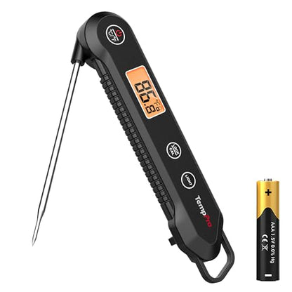 TempPro TempSwift 1 Sec Meat Thermometer Digital for Kitchen Cooking Food - color: Pitch black