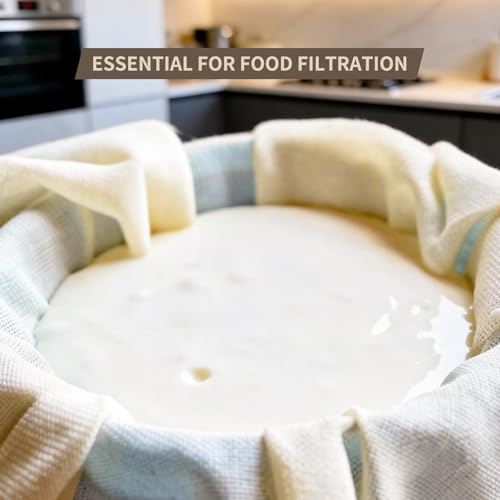 Cheese Cloths 6Pcs, Reusable Unbleached 100% Cotton 20"x20", Washable Organic Cheesecloth With Hemmed Edge, Fine Mesh Food Strainer For Turkey, Juicing, Cheese, Yogurt Making