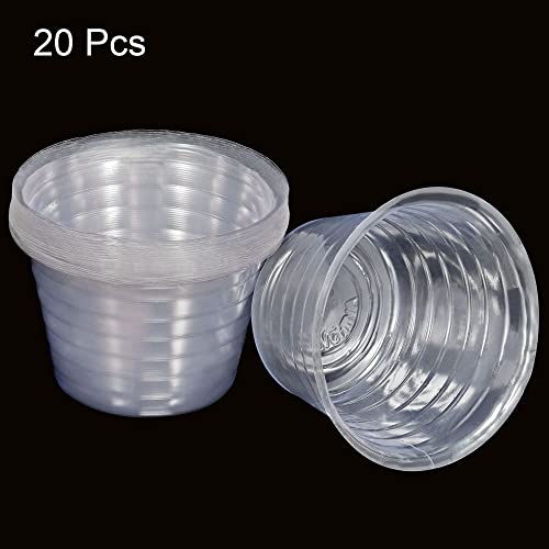 MECCANIXITY Plant Pot Saucer 5 Inch Plastic Round Flower Drip Tray for Indoor Outdoor, Clear Pack of 20 - size: 12.7x8cm