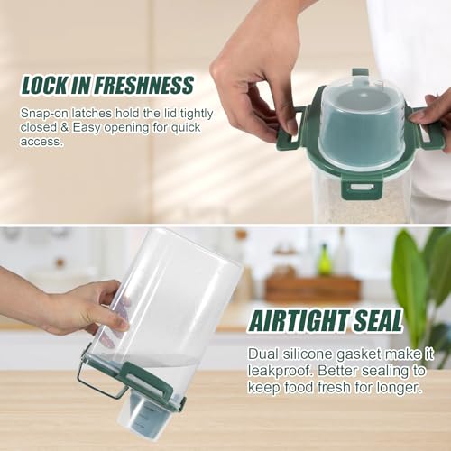3 Lbs Pet Dog Food Storage Container for Bird Seed Rice Flour - Pine Green - color: Pine Green-3L