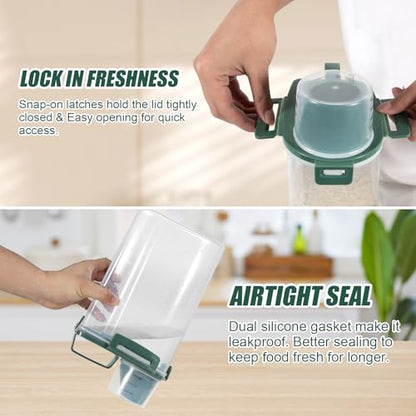 3 Lbs Pet Dog Food Storage Container for Bird Seed Rice Flour - Pine Green - color: Pine Green-3L