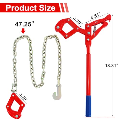Barbed Wire Fence Stretcher, Steel 47.25" Chain Link Fence Strainer | Chain Link Puller Labor-Saving Lever Design Capacity 2200lbs - color: Red