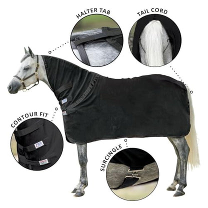 Dura-Tech Pony Fleece Contour Cooler | Ultimate Horse Comfort | Superior Stable Dryness | Optimal Pony Care - color: Navy