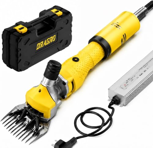 Marhynchus Electric Sheep Shears, 3000RPM High Speed Carbon Steel Electric Wool Clipper for Sheep Goats Alpacas Llamas, with Anti Slip Handle (US Plug 110V)