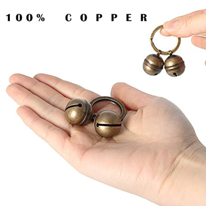 Copper Bells for Dog Collars with Snap Clips - Dog Bells to Go Outside,Made of Pure Copper for Dogs/Cat - Clear Sound & No Rust - Know Where Your Pet - color: D-ring(Fits All Dogs)