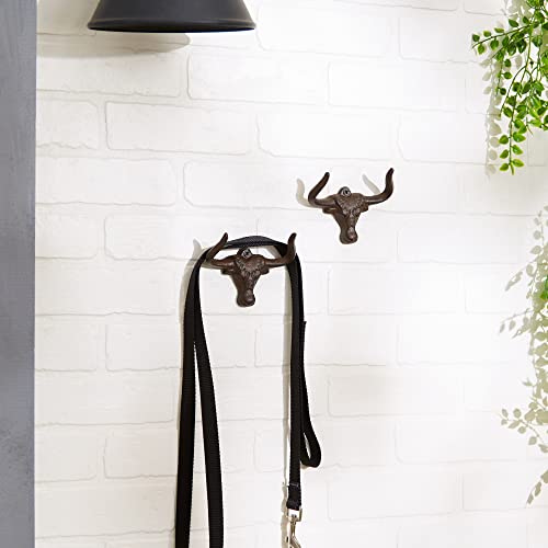DII Cast Iron Decorative Wall Hook Set, Ox, 2 Count - size: Ox