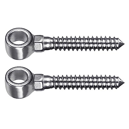 Insaga 304 Stainless Steel Gate Hinges, M16 Wood Gate Hinge, 2pcs Gate Hinge Bolts, One Piece Molded Screw Hook Hinge for Wood Fence, Farm Gate - color: M16 Eye Hinge-2Pcs