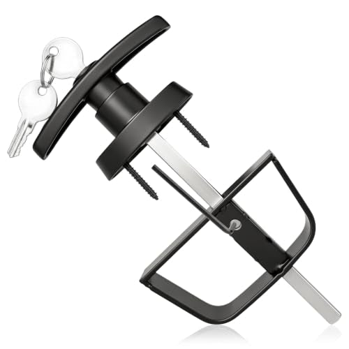5½" Shed Door Latch, Barn Door Latch, T-Handle Lock Kit with 2Keys, Stem Storage Barn Shed DoorHardware Lock Set for Playhouses, Storage Barn, Chicken Coops, Camper, Carbon Steel