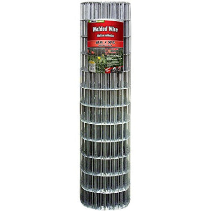 YARDGARD 2 in. x 4 in. Mesh Welded Wire Fence Roll, 48 in. x 50 ft., 14-Gauge Galvanized Steel Fence for Animal Enclosures, Garden Protection and Property Fencing, Rabbit Control an Utility Fence - size: 48.in x 50 ft. x 14 ga.