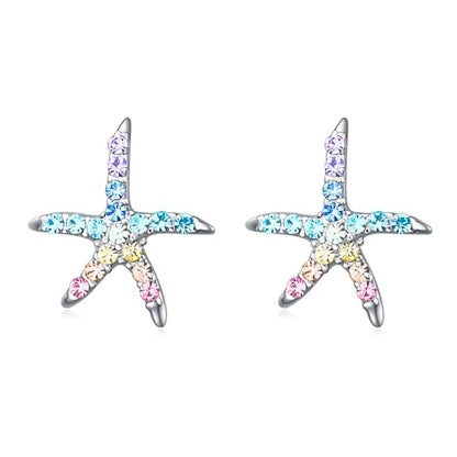 Cat Dinosaur Dragon Horse Stud Earrings for Women,Animal Wolf Sloth Fox LLama Butterfly Earrings Gifts Jewelry - color: Stud Starfish