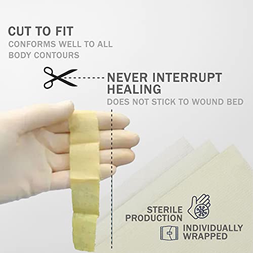 EVERLIT Xeroform Petrolatum Dressing | Sterile, Non-Adherent Occlusive Fine Mesh Gauze Pad | Non-Toxic, Gentle Patch for Burns, Laceration, Surgical Incisions & Skin Grafts (4" x 4" | Pack of 25) - size: 4" x 4" | Pack of 25