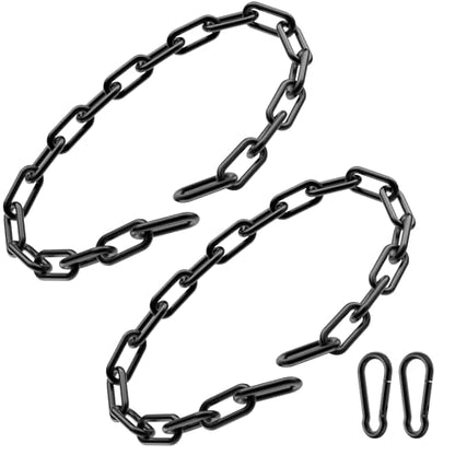 Gate Chain Lock, 23.6 Inch Chain Fence Gate Latch, Black Dia 4mm-2Pcs - color: Black Dia 4mm-2Pcs