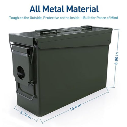 HARDROCK Metal Ammo Can, Ammo Box - color: Blackish green, size: 30cal