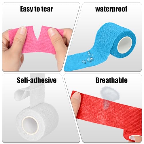 6 Pack White Self Adhesive Bandage Wrap 2 Inches x 5 Yards - color: White, size: 2 Inch