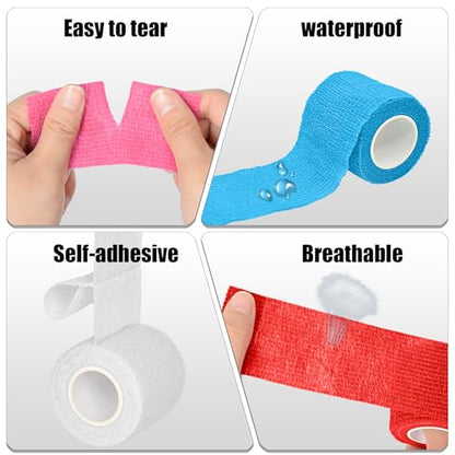 6 Pack White Self Adhesive Bandage Wrap 2 Inches x 5 Yards - color: White, size: 2 Inch