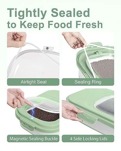 20-30 Lbs Rice Storage Container,Collapsible Food Storage Container - color: Light Green/20-30LBS