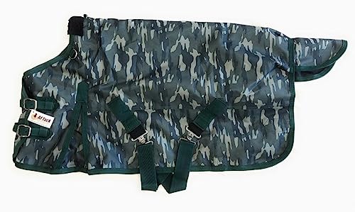 AJ Tack 1200D Waterproof Winter Miniature Horse Blanket - 300g Heavyweight Turnout with Fleece Collar, Shoulder Gussets & Tail Flap - Camouflage 38"