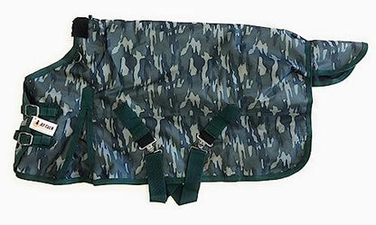 AJ Tack 1200D Waterproof Winter Miniature Horse Blanket - 300g Heavyweight Turnout with Fleece Collar, Shoulder Gussets & Tail Flap - Camouflage 38"