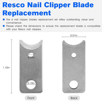6 Pet Nail Clipper Blade Replacement Part for Resco Guillotine Trimmers | Pets Dogs Guillotine Nail Trimmer Blades -6 Pack