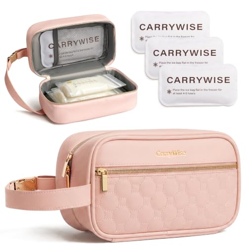 Breast Milk Cooler Travel Bag with 3 Ice Pack, Waterproof Breastmilk Cooler Storage Bag, Portable & Versatile Insulated Cooler Bag with Buckle Handle for Nursing Mom Daycare, Travel, Pink - color: Pink