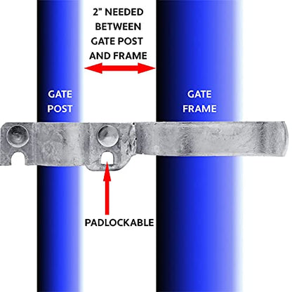 1-3/8" x 2-3/8" Chain Link Fence Gate Fork Latch - Galvanized - with Hole for Padlock - Each - size: 1-3/8" X 2-3/8" EACH