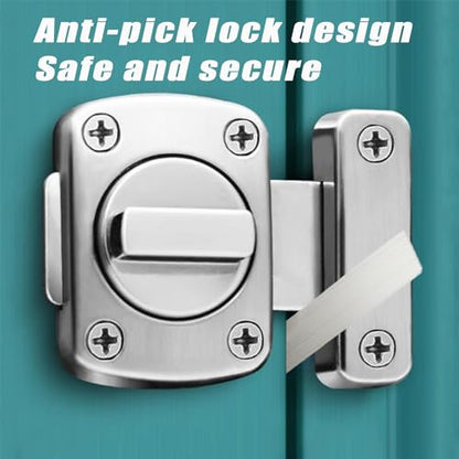 Bathroom Stall Door Latch Inner Door Reinforcement Lock - color: Silvery